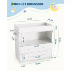 Commode à langer bébé avec 2/4 tiroirs, commode de chambre de bébé moderne et station à langer avec espace de rangement ouvert pour chambre à coucher et chambre de bébé