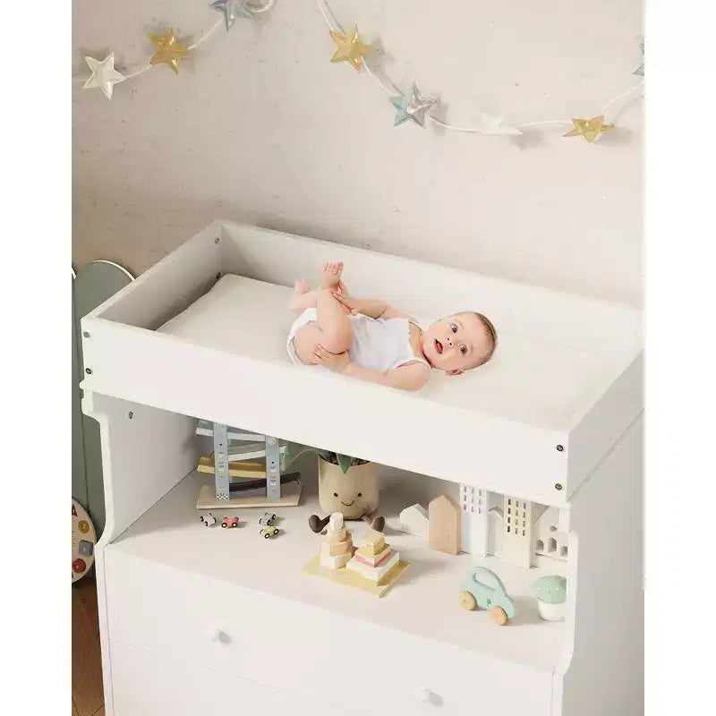 Commode à langer bébé avec 2/4 tiroirs, commode de chambre de bébé moderne et station à langer avec espace de rangement ouvert pour chambre à coucher et chambre de bébé