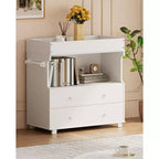 Commode à langer bébé avec 2/4 tiroirs, commode de chambre de bébé moderne et station à langer avec espace de rangement ouvert pour chambre à coucher et chambre de bébé