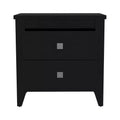 HomeRoots 24 Black Wood Two Drawer Nightstand
