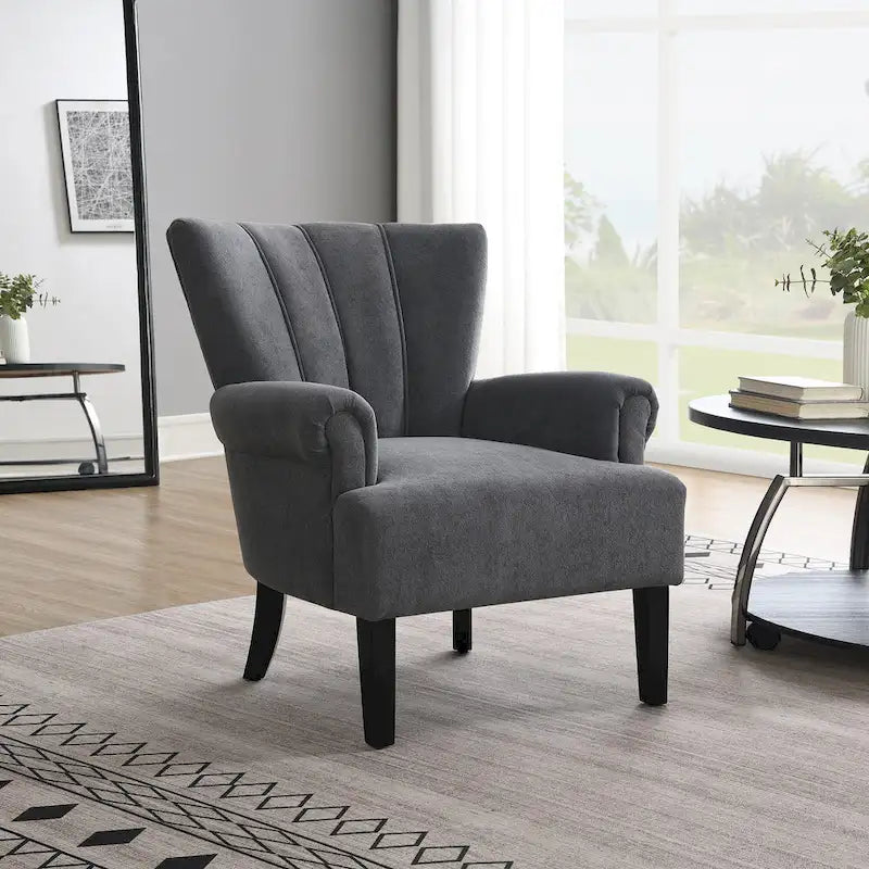 29 Upholstered Arm Chair with High-Density Foam and Channel Back