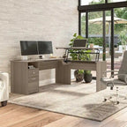 Bureau assis-debout en L à 3 positions de 72 W de Bush Furniture