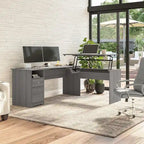 Bureau assis-debout en L à 3 positions de 72 W de Bush Furniture