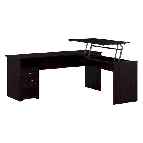 Bureau assis-debout en L à 3 positions de 72 W de Bush Furniture