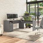 Bureau assis-debout en L à 3 positions de 72 W de Bush Furniture