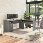 Bureau assis-debout en L à 3 positions de 72 W de Bush Furniture