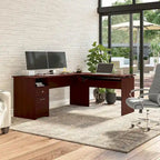 Bureau assis-debout en L à 3 positions de 72 W de Bush Furniture