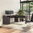 Bureau assis-debout en L à 3 positions de 72 W de Bush Furniture