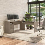 Bureau assis-debout en L à 3 positions de 72 W de Bush Furniture
