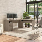 Bureau assis-debout en L à 3 positions de 72 W de Bush Furniture