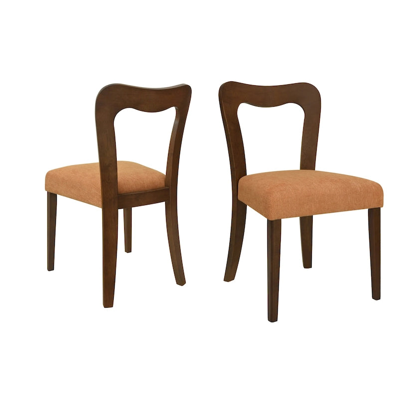 Lot de 2 chaises de salle à manger modernes rembourrées avec dossier ouvert