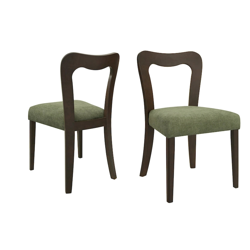 Lot de 2 chaises de salle à manger modernes rembourrées avec dossier ouvert