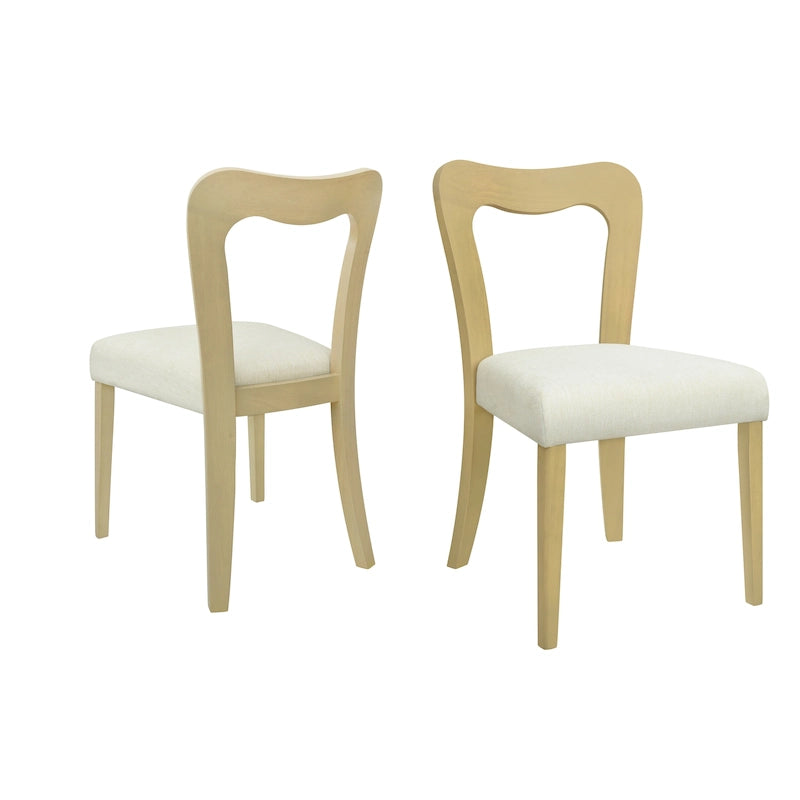 Lot de 2 chaises de salle à manger modernes rembourrées avec dossier ouvert
