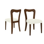 Lot de 2 chaises de salle à manger modernes rembourrées avec dossier ouvert