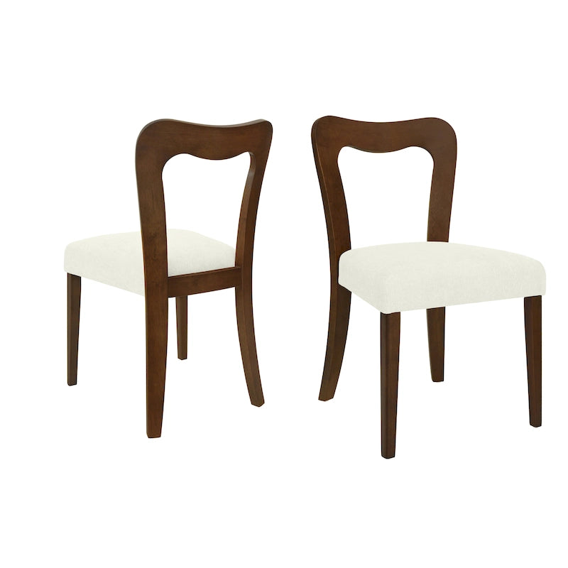 Lot de 2 chaises de salle à manger modernes rembourrées avec dossier ouvert
