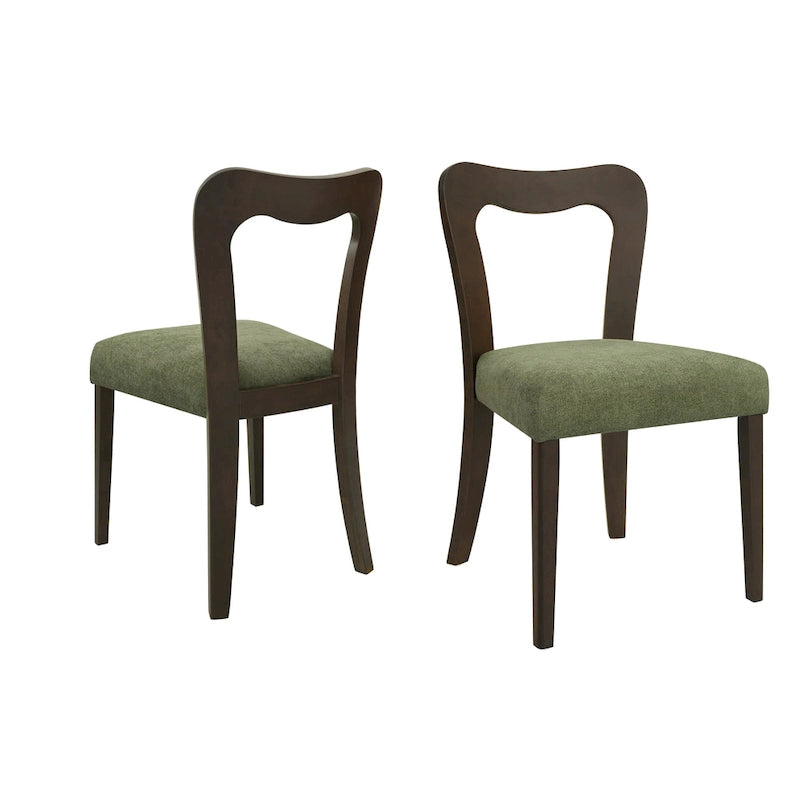 Lot de 2 chaises de salle à manger modernes rembourrées avec dossier ouvert