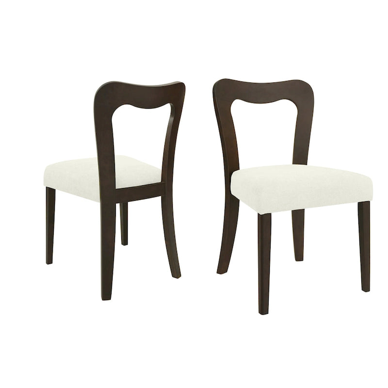 Lot de 2 chaises de salle à manger modernes rembourrées avec dossier ouvert