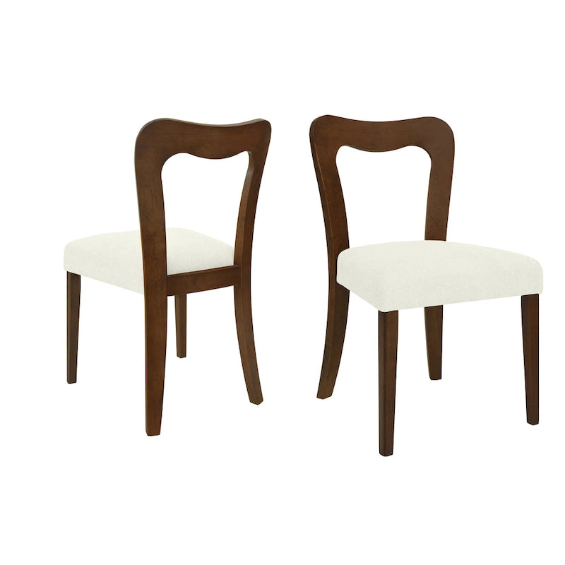 Lot de 2 chaises de salle à manger modernes rembourrées avec dossier ouvert