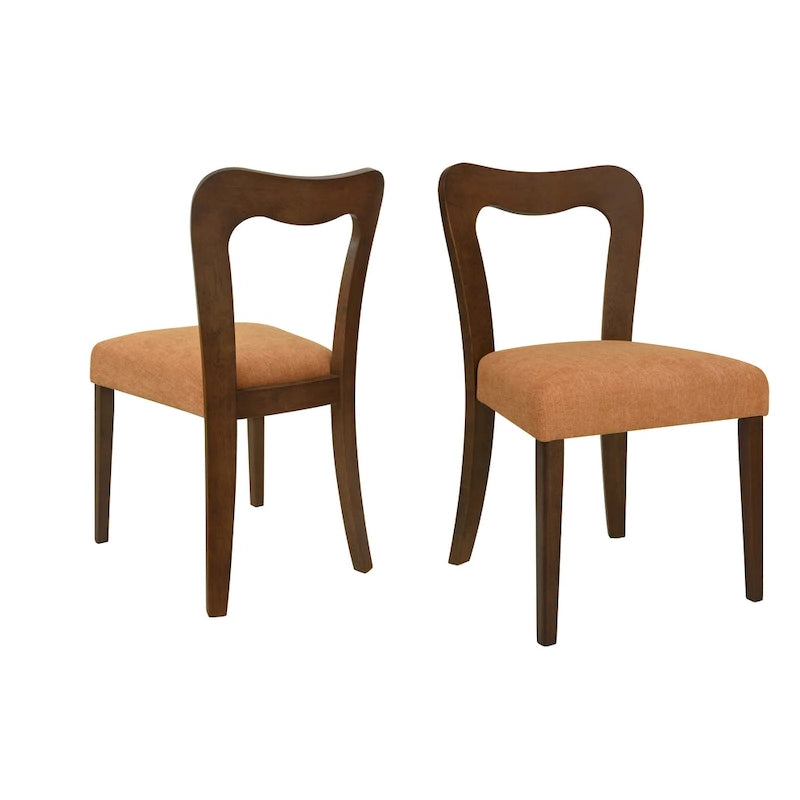 Lot de 2 chaises de salle à manger modernes rembourrées avec dossier ouvert