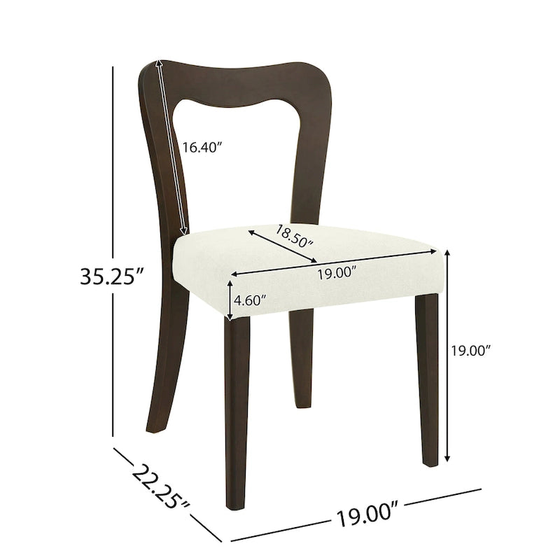 Lot de 2 chaises de salle à manger modernes rembourrées avec dossier ouvert