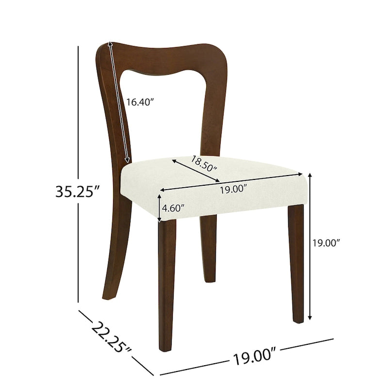 Lot de 2 chaises de salle à manger modernes rembourrées avec dossier ouvert