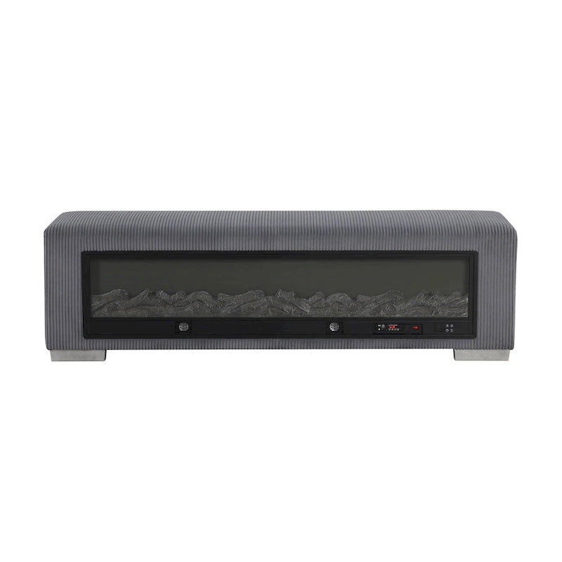 Banc en chenille avec simulateur de cheminée et audio Bluetooth