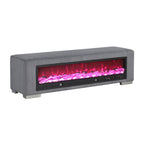 Banc en chenille avec simulateur de cheminée et audio Bluetooth