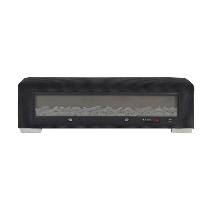 Banc en chenille avec simulateur de cheminée et audio Bluetooth
