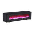 Banc en chenille avec simulateur de cheminée et audio Bluetooth