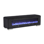 Banc en chenille avec simulateur de cheminée et audio Bluetooth