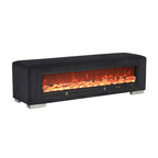 Banc en chenille avec simulateur de cheminée et audio Bluetooth