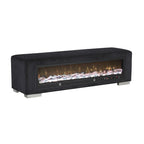 Banc en chenille avec simulateur de cheminée et audio Bluetooth