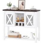 Meuble bas de bar à café, buffet de rangement avec porte-verres à vin