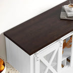Meuble bas de bar à café, buffet de rangement avec porte-verres à vin