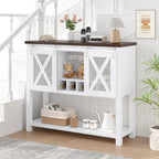 Meuble bas de bar à café, buffet de rangement avec porte-verres à vin