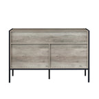Commode horizontale à 7 tiroirs, Armoire de rangement en bois pour chambre à coucher, Meuble de rangement solide avec cadre en acier robuste