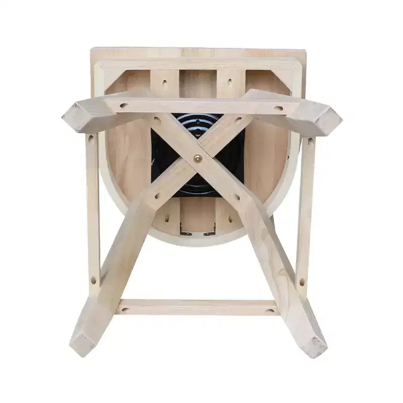 Tabouret de bar Charlotte à hauteur de comptoir avec pivot et retour automatique non fini - International Concepts : Structure en bois, Dossier en X, Nettoyage des taches