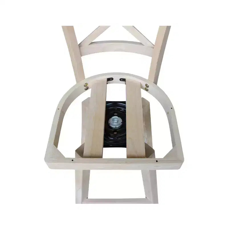 Tabouret de bar Charlotte à hauteur de comptoir avec pivot et retour automatique non fini - International Concepts : Structure en bois, Dossier en X, Nettoyage des taches