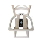 Tabouret de bar Charlotte à hauteur de comptoir avec pivot et retour automatique non fini - International Concepts : Structure en bois, Dossier en X, Nettoyage des taches