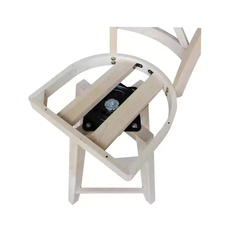 Tabouret de bar Charlotte à hauteur de comptoir avec pivot et retour automatique non fini - International Concepts : Structure en bois, Dossier en X, Nettoyage des taches