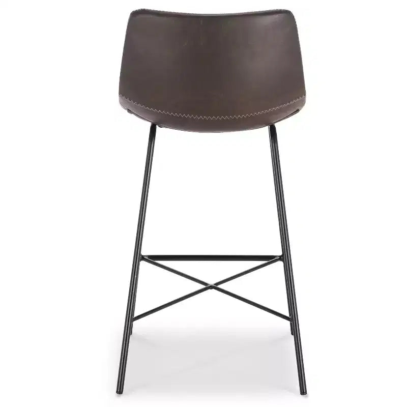 Poly & Bark Lot de 3 tabourets de bar Paxton de 61 cm de hauteur pour comptoir, marron : rembourrés, cadre en acier, design moderne