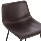 Poly & Bark Lot de 3 tabourets de bar Paxton de 61 cm de hauteur pour comptoir, marron : rembourrés, cadre en acier, design moderne