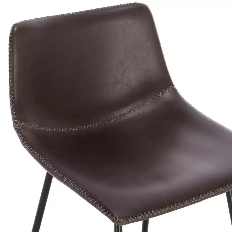 Poly & Bark Lot de 3 tabourets de bar Paxton de 61 cm de hauteur pour comptoir, marron : rembourrés, cadre en acier, design moderne