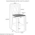 Lot de 2 tabourets de bar hauteur comptoir Shelby, blanc vieilli - Crosley : Structure en hévéa, sans revêtement, design traditionnel