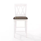 Lot de 2 tabourets de bar hauteur comptoir Shelby, blanc vieilli - Crosley : Structure en hévéa, sans revêtement, design traditionnel