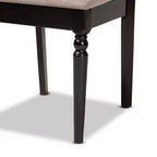 Lot de 2 chaises de salle à manger en tissu Renaud avec dossier ajouré – Baxton Studio : Bois de chêne, Rembourrage en mousse