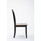 Chaises de salle à manger Bloomington noires et merisier (lot de 2) - Boraam : Bois d'hévéa massif, sans accoudoirs, capacité de 136 kg, dossier à lattes