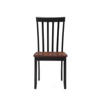 Chaises de salle à manger Bloomington noires et merisier (lot de 2) - Boraam : Bois d'hévéa massif, sans accoudoirs, capacité de 136 kg, dossier à lattes