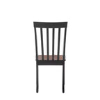 Chaises de salle à manger Bloomington noires et merisier (lot de 2) - Boraam : Bois d'hévéa massif, sans accoudoirs, capacité de 136 kg, dossier à lattes