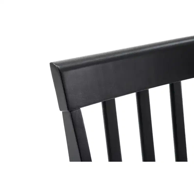 Chaises de salle à manger Bloomington noires et merisier (lot de 2) - Boraam : Bois d'hévéa massif, sans accoudoirs, capacité de 136 kg, dossier à lattes